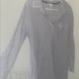 Victoria's Secret Black and White Casual Button Down Shirt